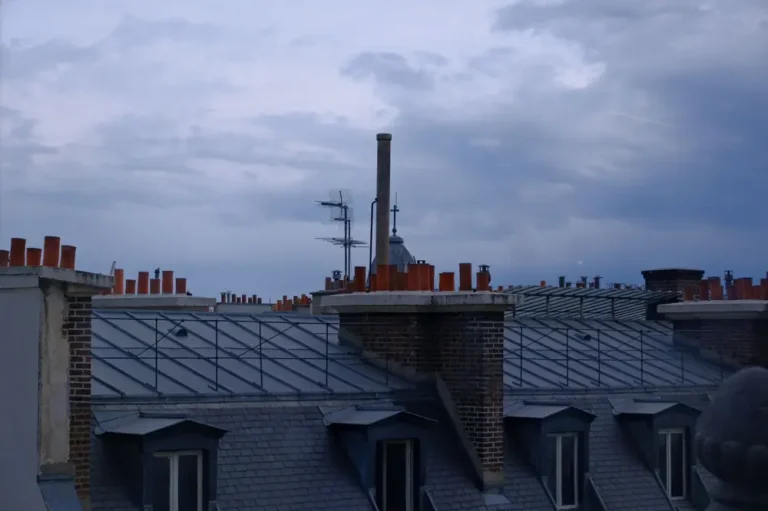 brick chimney rooftop